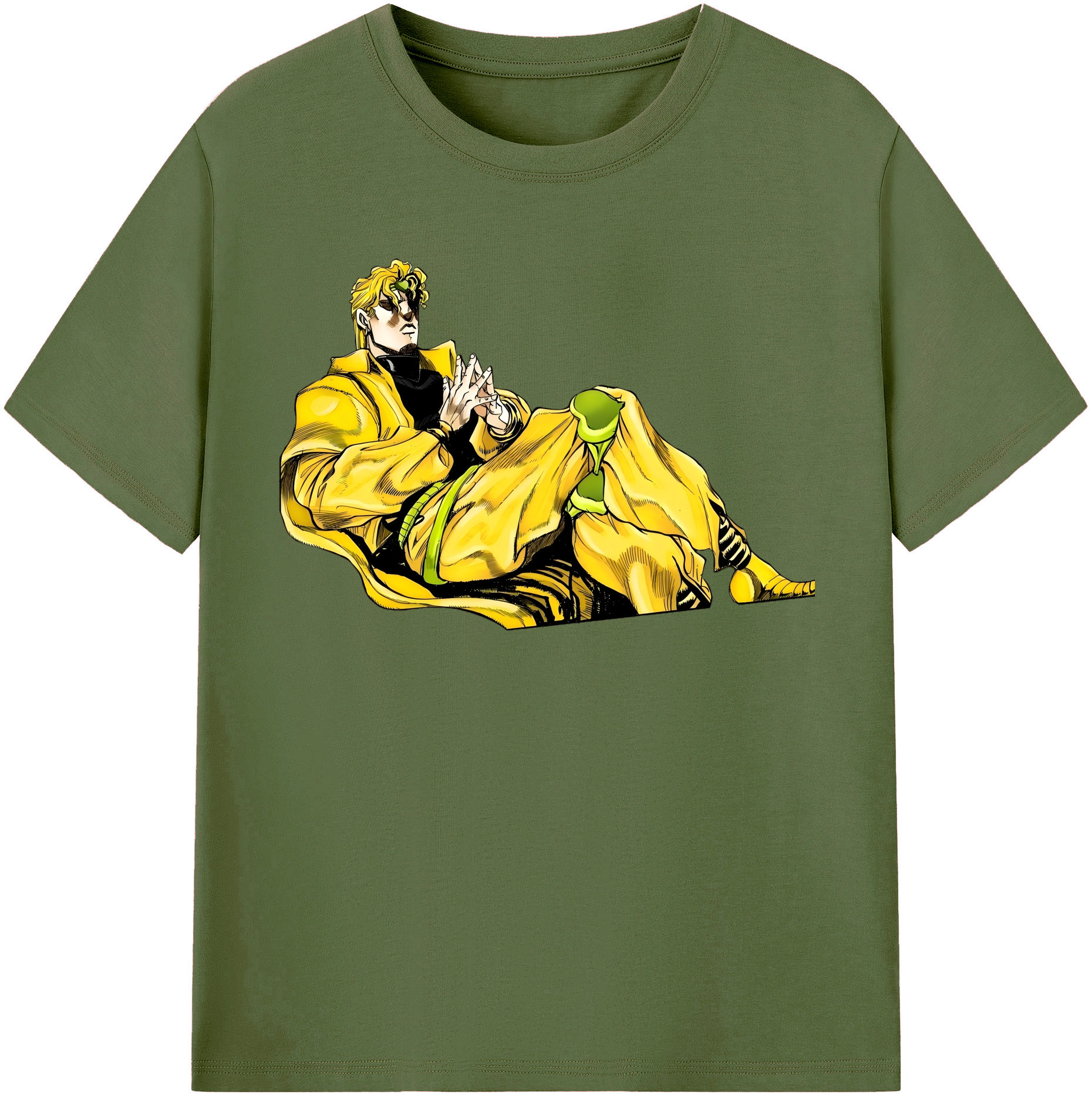 （画像用） ジョジョの奇妙な冒険 ディオ?ブランドー JoJo's Bizarre Adventure Dio Brando 綿100％半袖Tシャツ（フロントプリント）